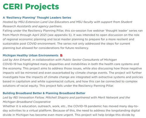 REI projects
